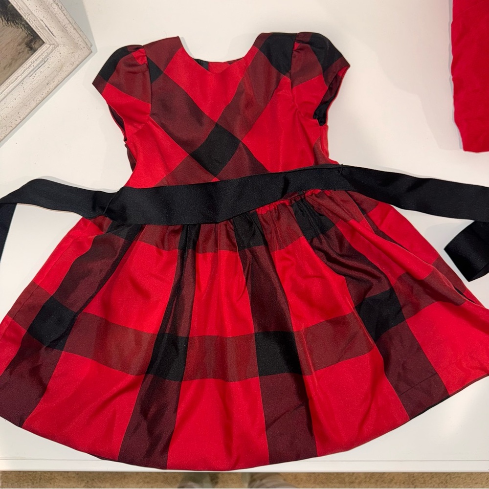 Ralph Lauren Red and Black Plaid Kids Formal Dress